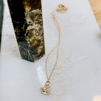 Song Bird Solid 14k Gold Charm Necklace