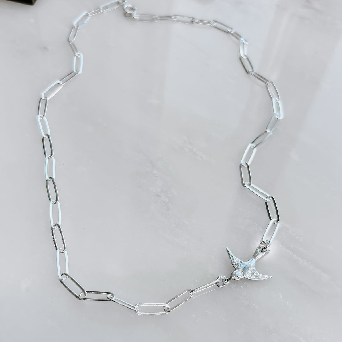 Sparrow Paperclip Chain Link Necklace