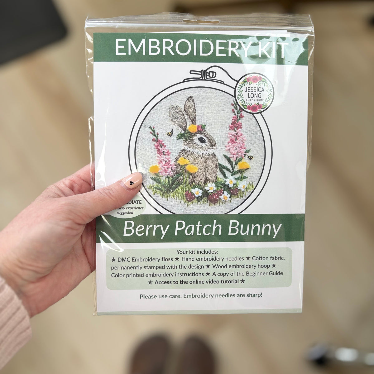 Berry Patch Bunny DIY Embroidery Craft Kit