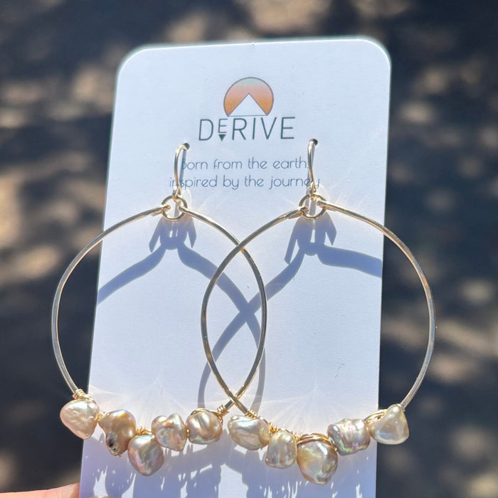 Luminous Pearl Hoop Earrings