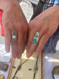 Kingman Turquoise double stone Ring size 7.5