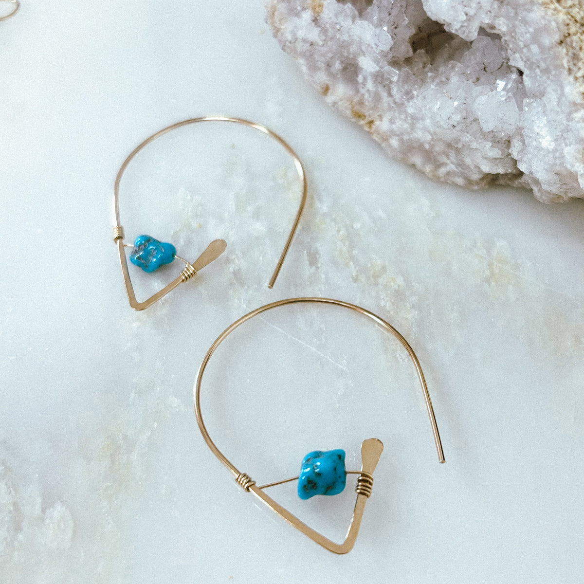 Kingman Turquoise Ear Threaders
