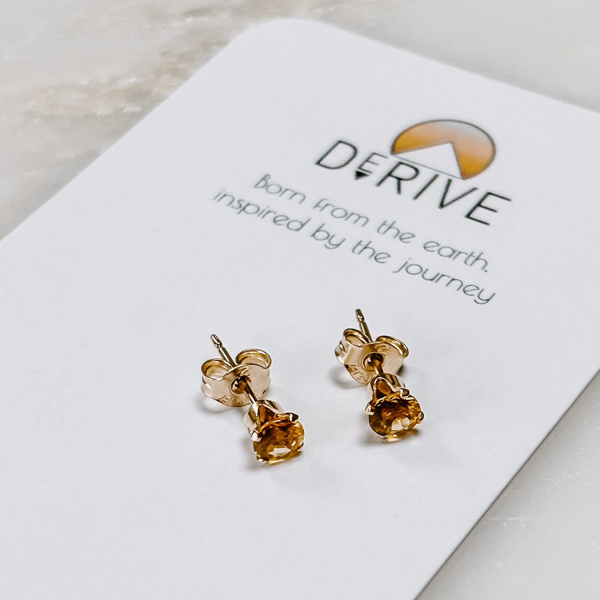 Citrine 14k Gold Fill Stud Earrings