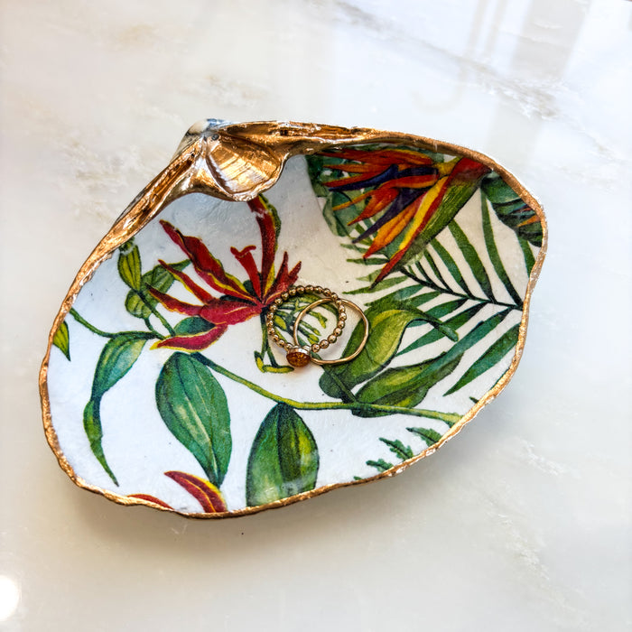 Birds of Paradise Shell Jewelry Dish