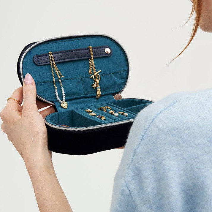 Night Sky Embroidered Oval Jewelry Box