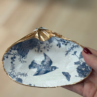 Blue Bird Shell Jewelry Dish