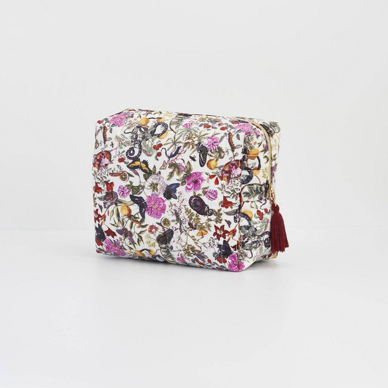 Butterfly Garden Large Velvet Cosmetic Bag