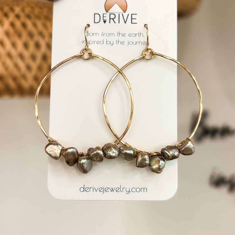 Luminous Pearl Hoop Earrings