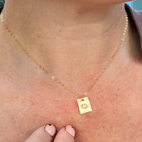 Mini Tag Heart Necklace in 14k Gold Fill or Sterling Silver