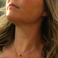 Gold Nugget Solid 14k Gold Charm Necklace
