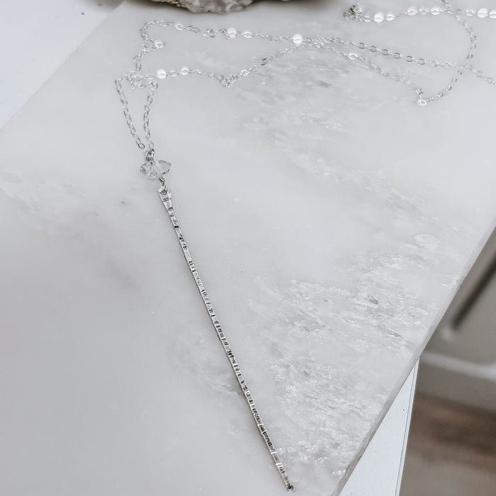 Wanderer's Stick Necklace with Herkimer Diamond