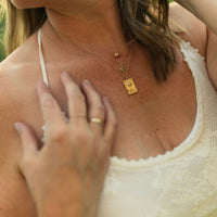 Gold Nugget Solid 14k Gold Charm Necklace
