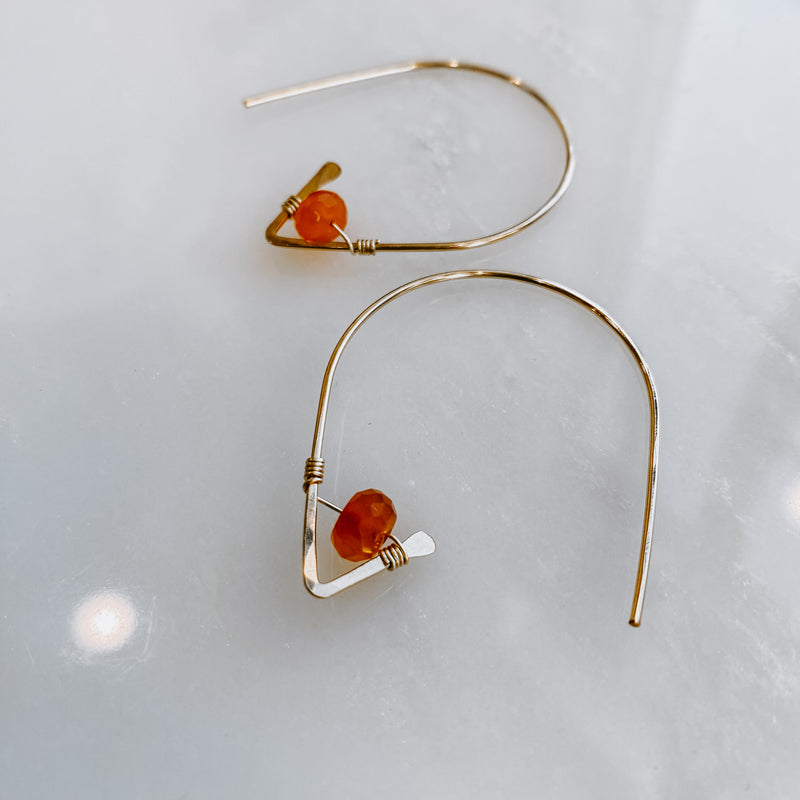 Carnelian Ear Threaders