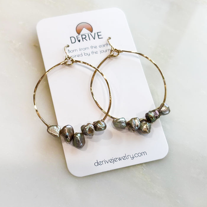 Luminous Pearl Hoop Earrings