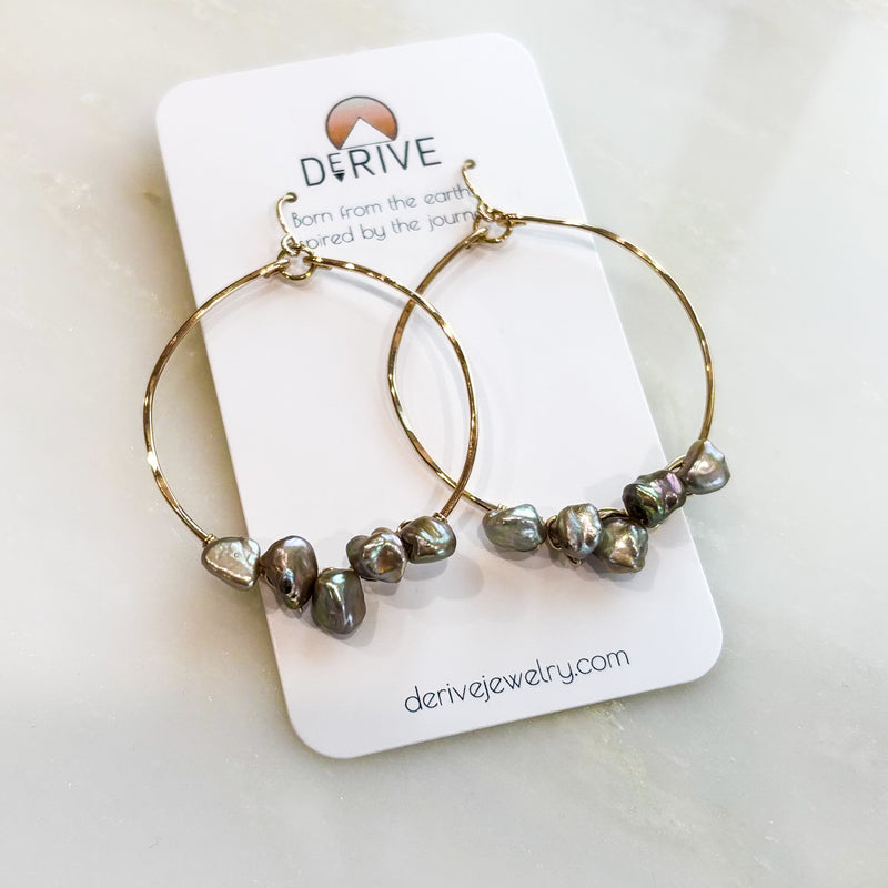 Luminous Pearl Hoop Earrings