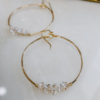 Multi Herkimer Diamond Hoop Earrings
