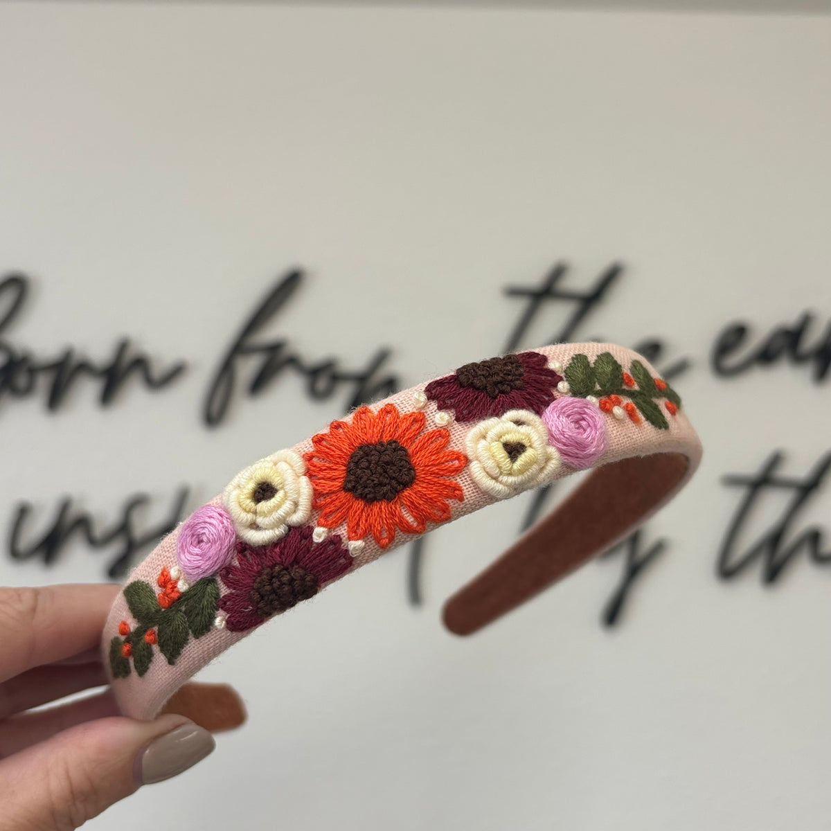 Floral Embroidered Headband