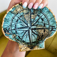 Large compass Shell ring dish