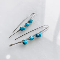 Pacific Threader Earrings with Kingman Turquoise (WS)