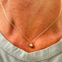 Gold Nugget Solid 14k Gold Charm Necklace