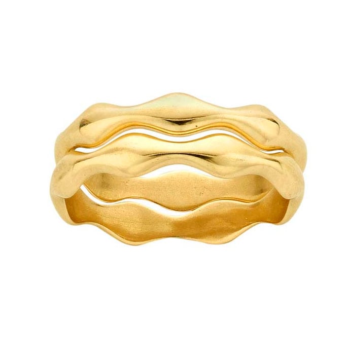 Ocean Waves Solid 14k Gold Ring