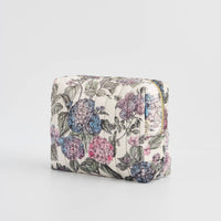 Hydrangea Large Quilted Make Up Bag