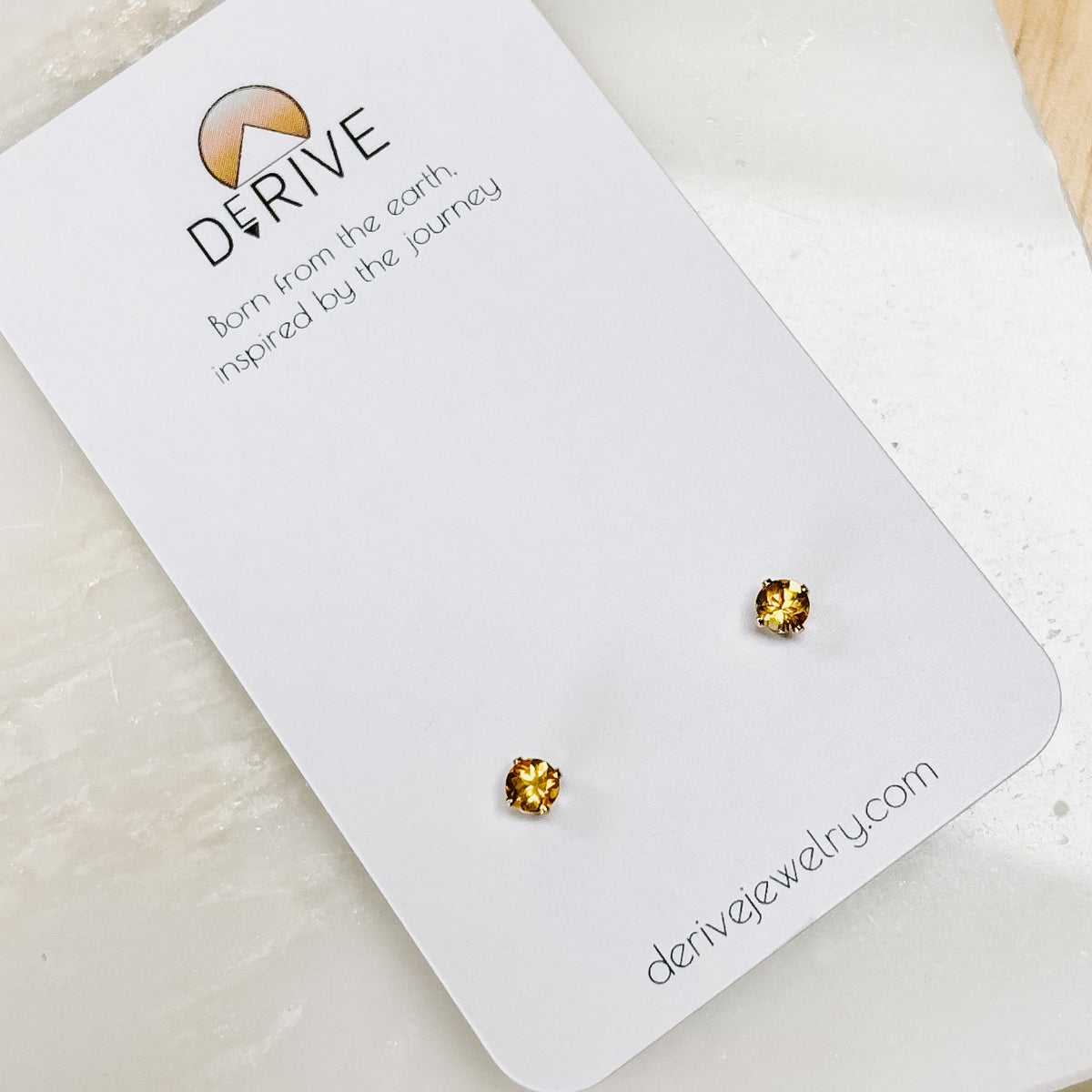 Citrine 14k Gold Fill Stud Earrings