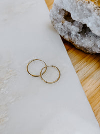 Endless Hoops Solid 14k Gold 15mm Earrings