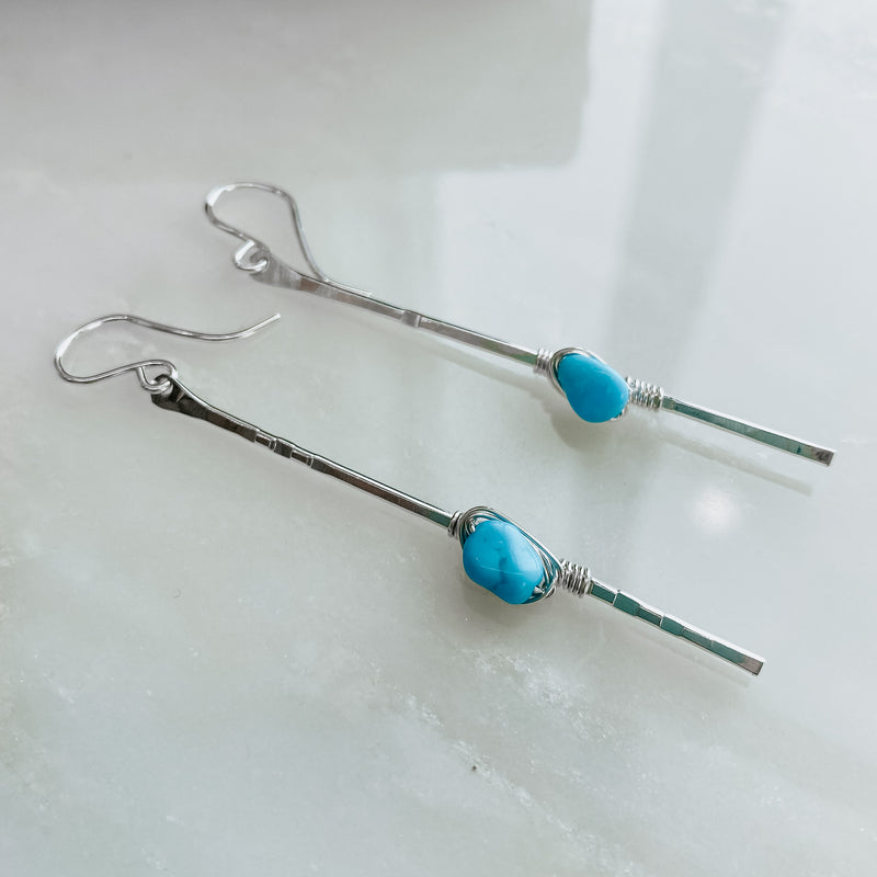 Sticks and Stones - Kingman Turquoise Stick Earrings