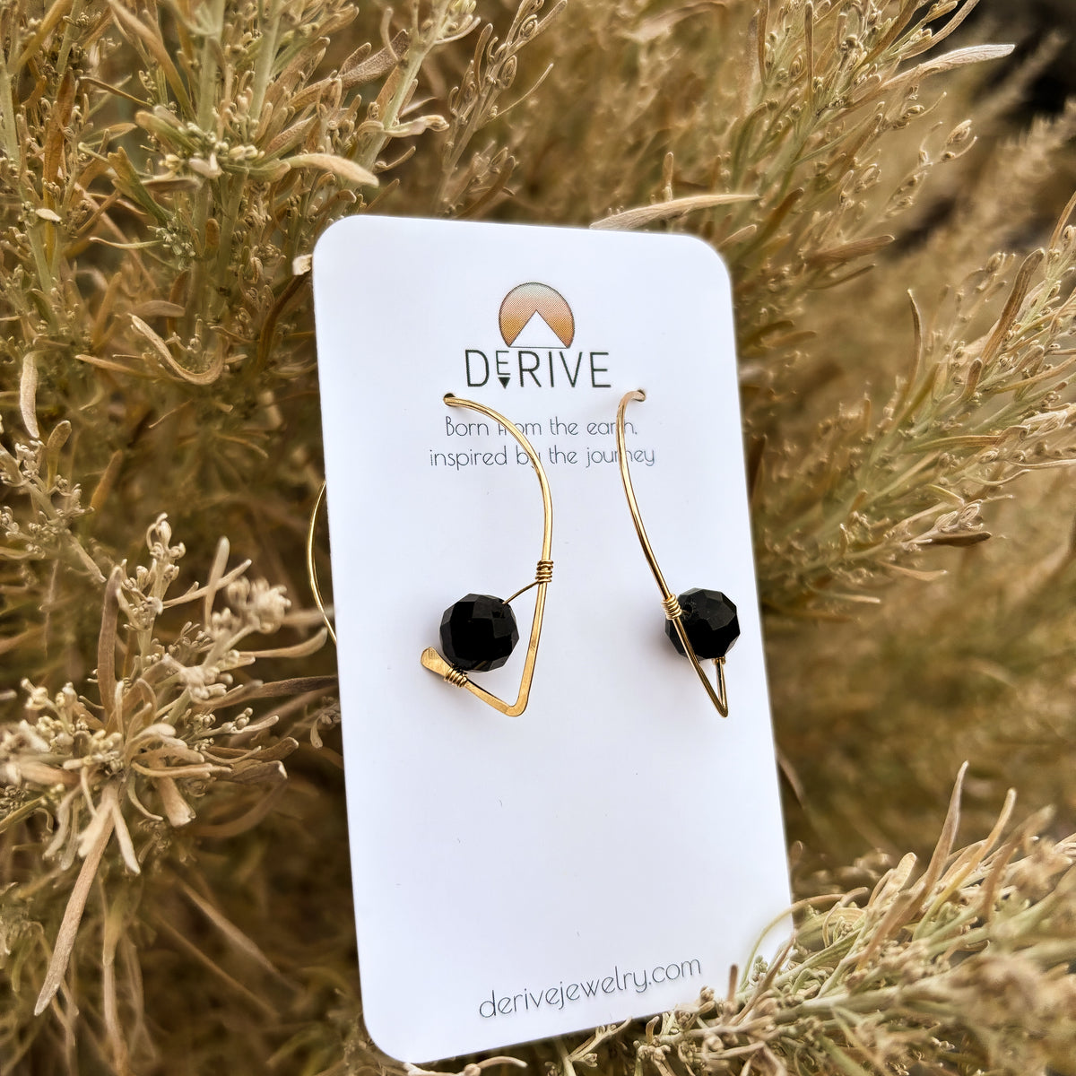 Black Tourmaline Ear Threaders