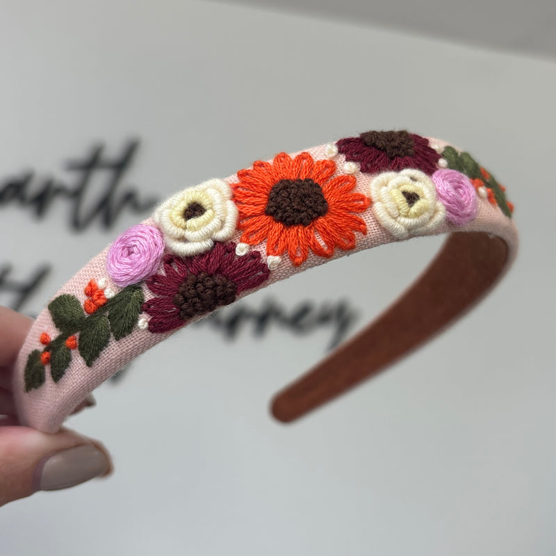 Floral Embroidered Headband