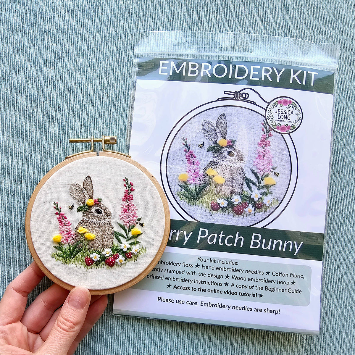 Berry Patch Bunny DIY Embroidery Craft Kit