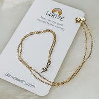 Lightning Bolt Solid 14k Gold Charm Necklace