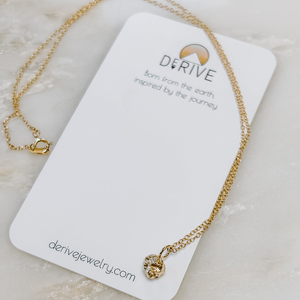 Gold Nugget Solid 14k Gold Charm Necklace
