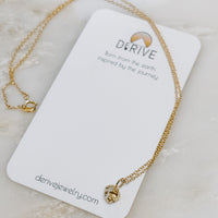 Gold Nugget Solid 14k Gold Charm Necklace
