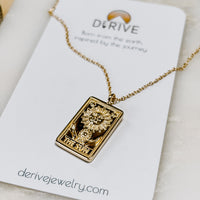 The Sun Tarot Card 14k Gold Charm Necklace