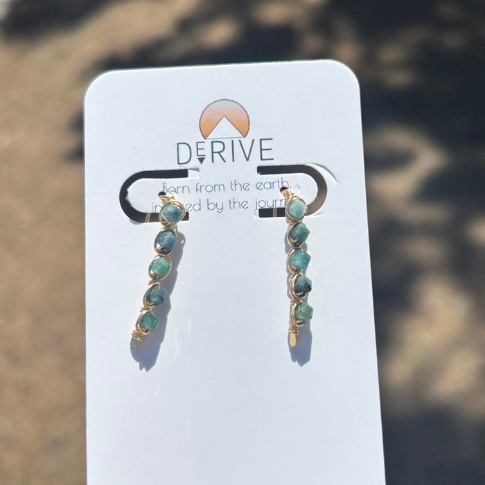 Blue Tourmaline Threader Earrings