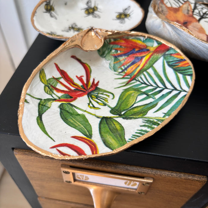Birds of Paradise Shell Jewelry Dish