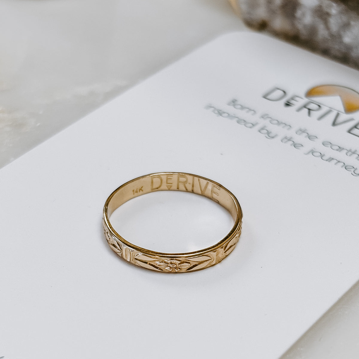 Solid 14k Gold Art Deco Stacking Ring