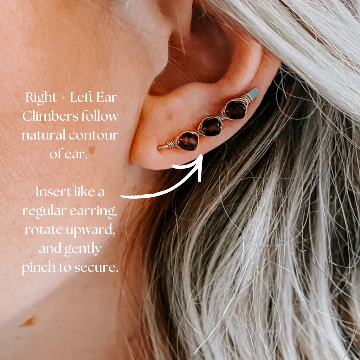 Garnet Ear Climbers