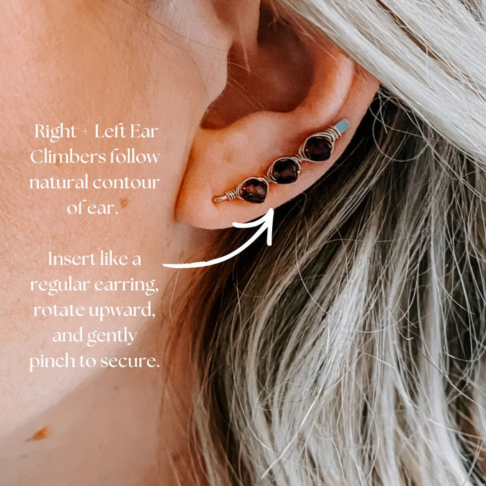 Garnet Ear Climbers