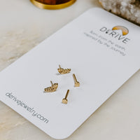 Butterfly Solid 14k Gold Stud Earrings