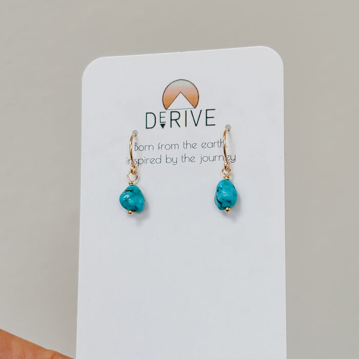 Mini Turquoise Nugget Drop Earrings