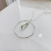 Green Amethyst Organic Hoop Pendant Necklace