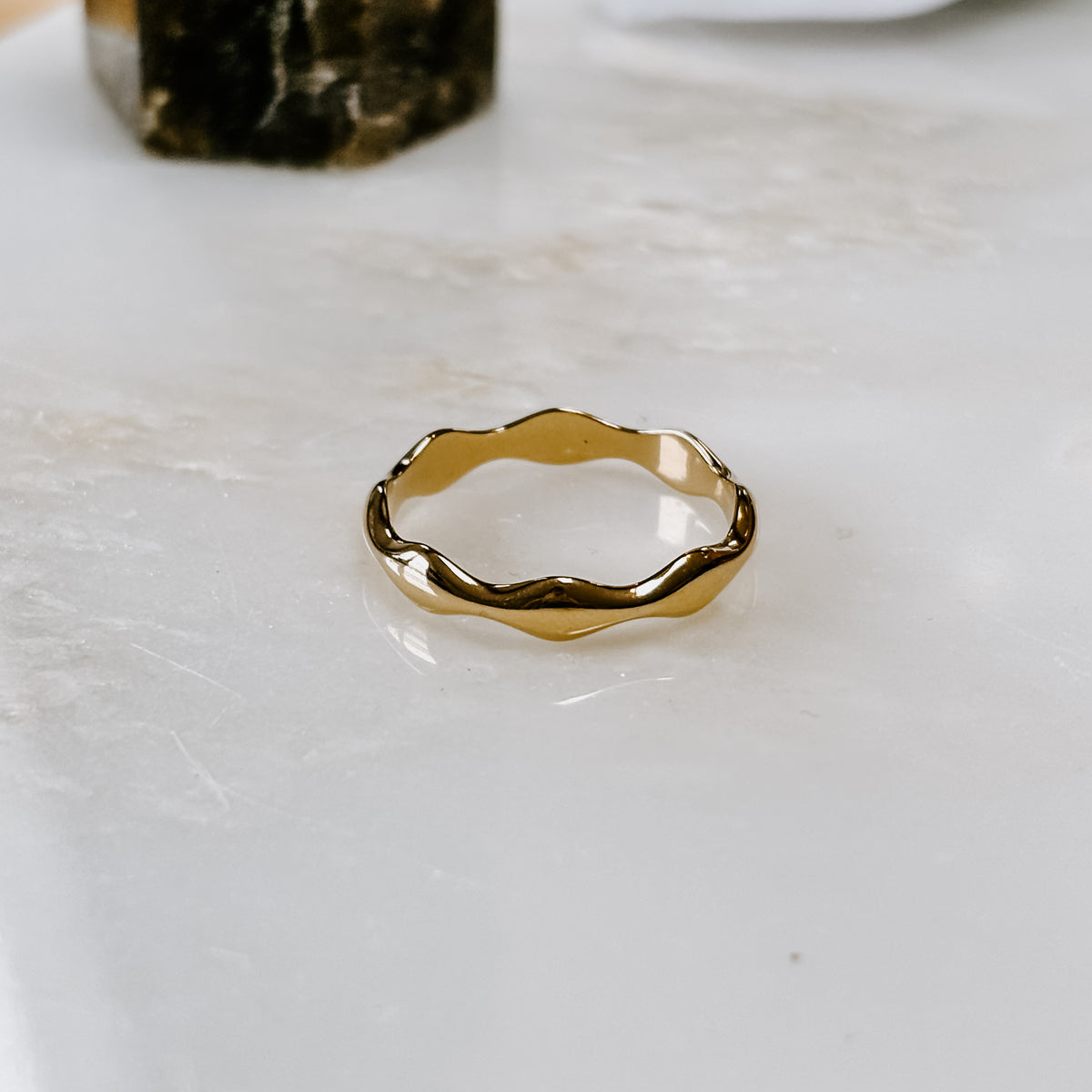 Ocean Waves Solid 14k Gold Ring