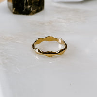 Ocean Waves Solid 14k Gold Ring