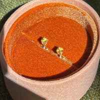 Citrine Solid 14k Gold Stud Earrings