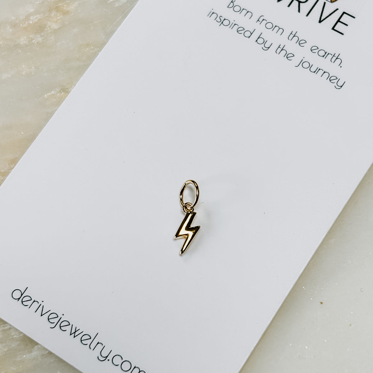 Lightning Bolt 14k Gold Charm (Charm only)
