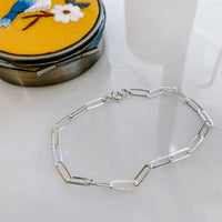 Paperclip Chain Link Bracelet - Sterling Silver