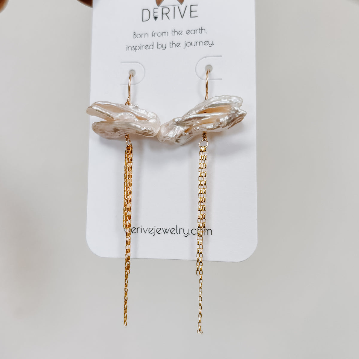 Pearl Fringe Earrings in sterling silver or 14k gold fill — detail view